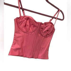 NWT Good American corset tank PINK Size XS